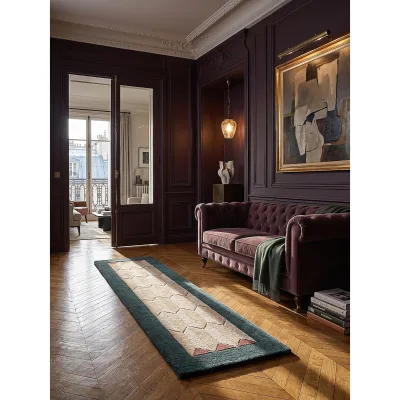 Läufer geometrisch Petrol 60 x 230 cm - DARENT   Kadima Design