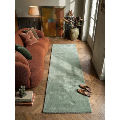 Läufer Hochflor Grün 80x300 cm - ALDAN   Kadima Design