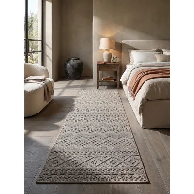 Läufer Kurzflor Beige 80x150 cm - STURA   Kadima Design