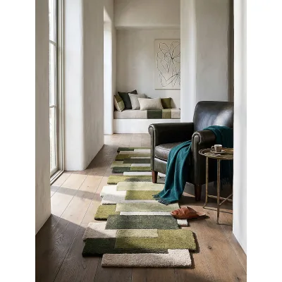 Läufer Kurzflor Erdtöne-Grün 66 x 300 cm - HALLEIN   Kadima Design