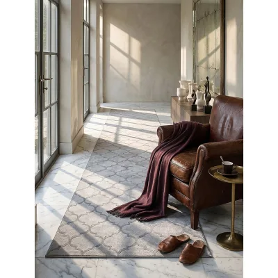 Läufer Kurzflor Grau 80x150 cm - ERESMA   Kadima Design