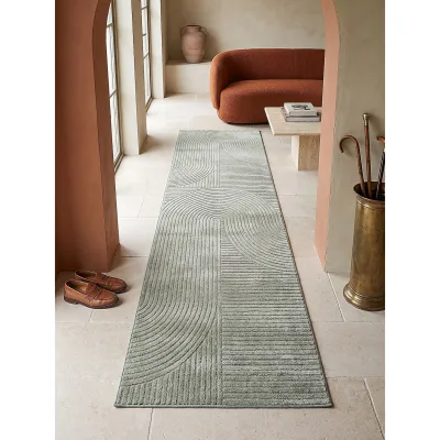 Läufer Kurzflor Grün 80x300 cm - CETINA   Kadima Design