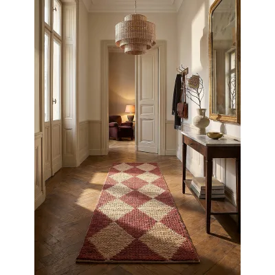 Läufer Rauten Terrakotta 60 x 230 cm - BAIN   Kadima Design