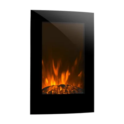 Lausanne Vertical Elektrischer Kamin 1000/2000 W Fernbedienung Dimmer Schwarz