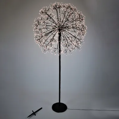 LED Ball auf Fuß, schwarz, warmweiß, ca. Ø 80 x Höhe 180 cm