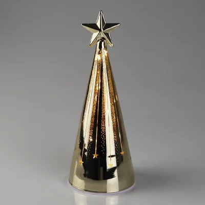 LED Baum 'Sternenregen', gold, ca. Ø 7,5 x H 20 cm