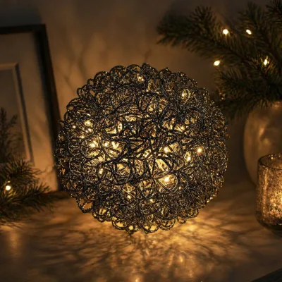 LED Drahtkugel, 200 warmweiße LEDs, Ø ca. 90 cm