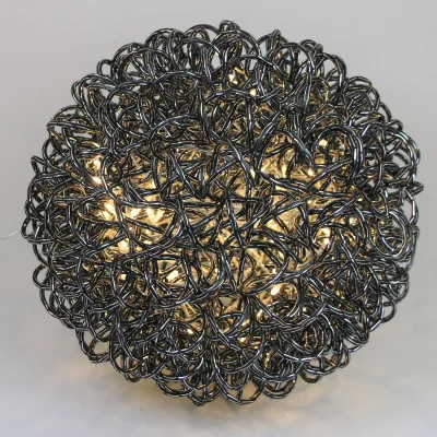 LED Drahtkugel, schwarz, 60 LEDs, ca. Ø 40cm