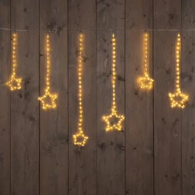 LED Drahtvorhang Sterne, 364 klassisch warme LEDs, Länge ca. 2 m