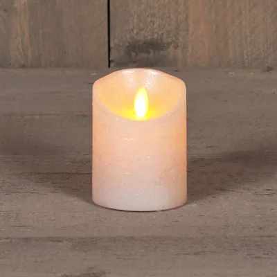 LED Echtwachskerze 'Magic Flame', perle, Ø 7,5 x H 10 cm