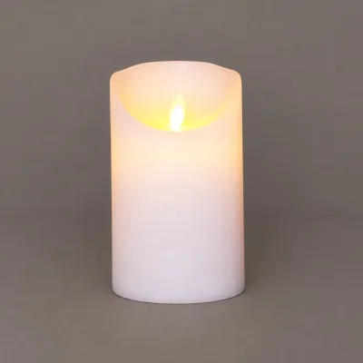 LED Echtwachskerze 'Magic Flame', weiß, Ø 7,5 x H 12,5 cm
