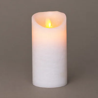 LED Echtwachskerze 'Magic Flame', weiß, Ø 7,5 x H 15 cm