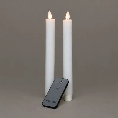 LED Echtwachskerzen 'Magic Flame', weiß, 2 Kerzen inkl. Fernbedienung & Batterie