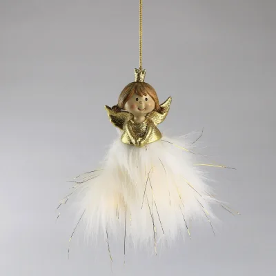 LED-Engel, weiß, Höhe ca. 16 cm