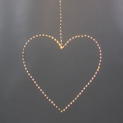 LED Herz, silber, 160 LEDs, Länge 5 m