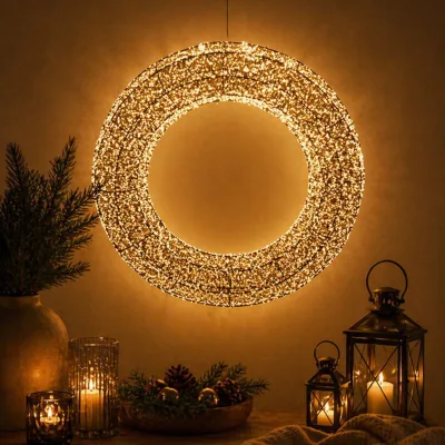 LED Kranz, 15000 warmweiße LEDs, Ø ca. 110 cm