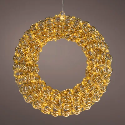 LED Kranz, 300 LEDs, gold, klassisch warm, Ø ca. 38 cm