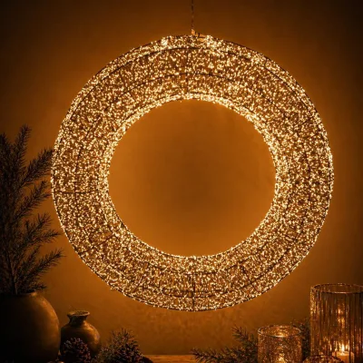 LED Kranz, 8000 warmweiße LEDs, Ø ca. 95 cm