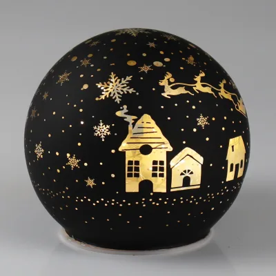 LED Kugel 'Himmel', schwarz, ca. Ø15 x H14 cm