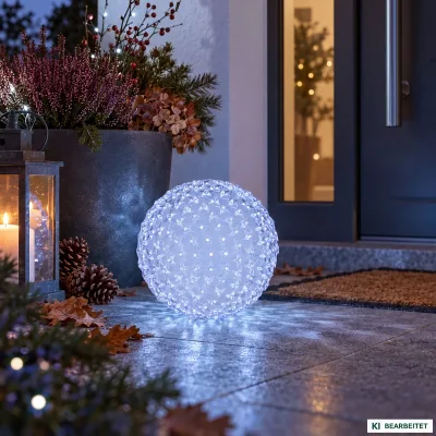LED Kugel 'Sterne', kaltweiß, ca. Ø 25 cm