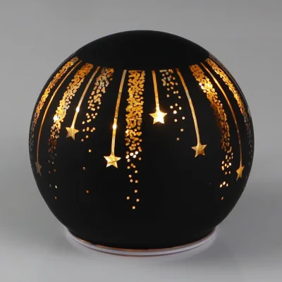LED Kugel 'Sternenregen', gold, ca. Ø 12 x H 12 cm
