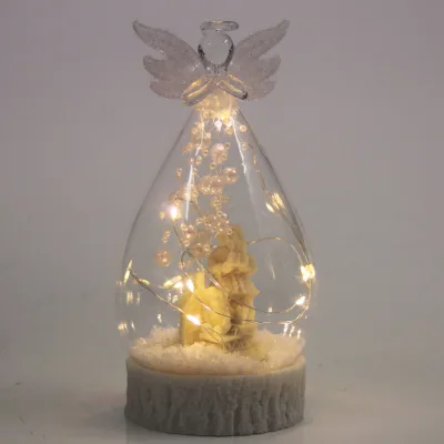 LED Schneekugel 'Engel', warmweiß, ca. Ø 9,5 x H 22 cm