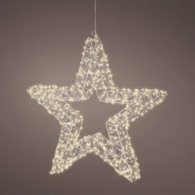 LED Stern, 720 LEDs, silber, warmweiß, Ø ca. 58 cm