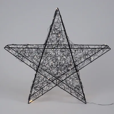 LED Stern, schwarz, 70 LEDs, Höhe ca. 55 cm