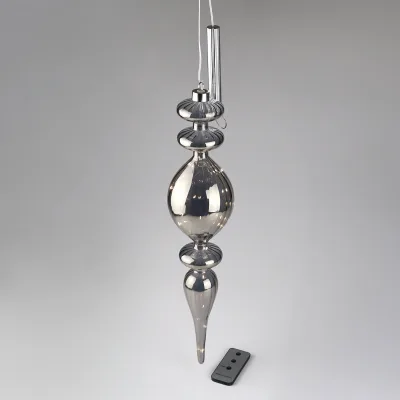 LED Zapfen 'Rauch', grau, Höhe ca. 47 cm