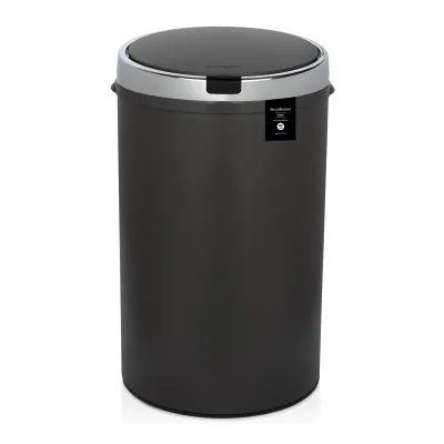 Les Collectors Sensor-Küchenabfalleimer N°347 / Sensor /Edelstahl/dunkelgrau, 42 L/Automatische Öffnung/leises Schließen/rund und praktisch