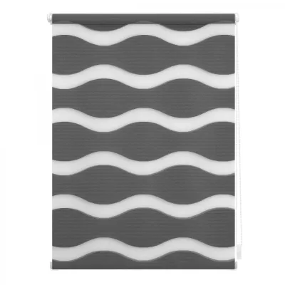 Lichtblick Duo Rollo Welle Klemmfix, ohne Bohren, Anthrazit, 110 cm x 150 cm (B x L)