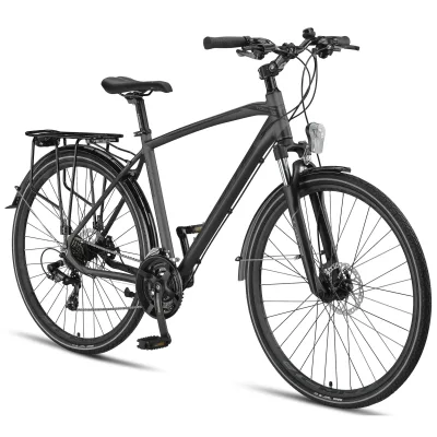 Licorne Bike Premium Touring Trekking Bike in 28 Zoll - Fahrrad für Jungen, Mädchen, Damen und Herren - 21 Gang-Schaltung - Mountainbike - Crossbike Farbe:Anthrazit;Stil:Herren