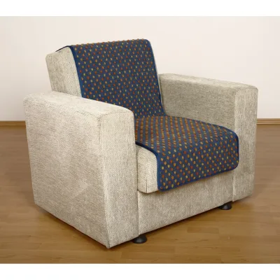 Linke Licardo Sitzflächenschoner Sesselschoner Wolle Noppen blau 175 x 47 cm