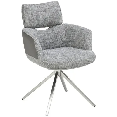 Livetastic Armlehnstuhl Grau, Edelstahl 59.5x90.5x64.5 cm