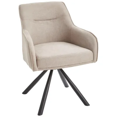Livetastic Armlehnstuhl Schwarz, Taupe 62x84x62 cm