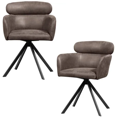 Livetastic Armlehnstuhl-Set Fenne Grau, Schwarz 58x80x60 cm