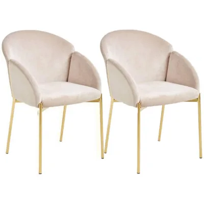 Livetastic Armlehnstuhl-Set Taupe, Gold 48x79x62 cm