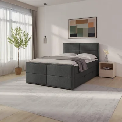 Livetastic Boxspringbett Anthrazit 140x200 cm