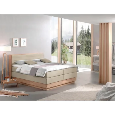 Livetastic Boxspringbett Eiche, Beige 200x200 cm
