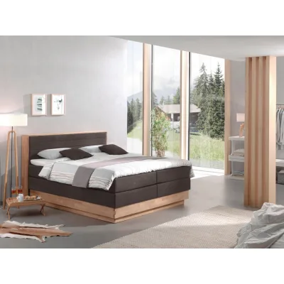 Livetastic Boxspringbett Eiche, Hellbraun 200x200 cm