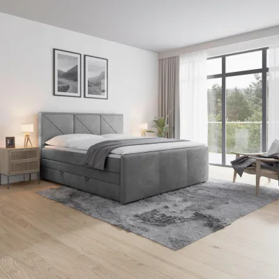 Livetastic Boxspringbett Hellgrau 180x200 cm