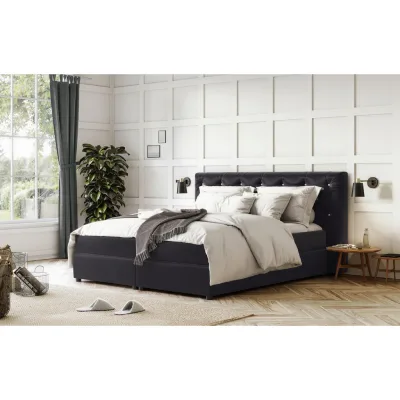 Livetastic Boxspringbett Schwarz 160x200 cm