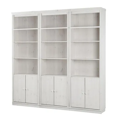 Livetastic Bücherwand Lillehammer Weiß, Kiefer 223x223x34 cm