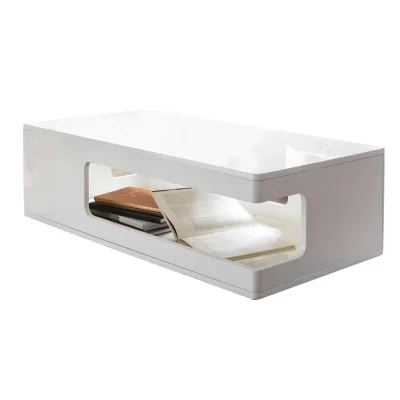 Livetastic Couchtisch Weiß Hochglanz 60x35x120 cm