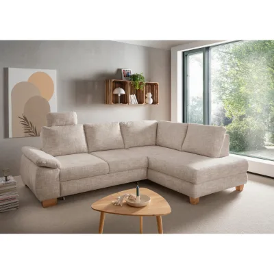 Livetastic Eckschlafsofa Positano Creme 265x206 cm