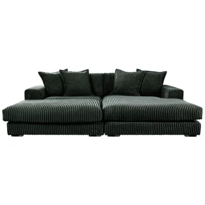 Livetastic Ecksofa Funny Dunkelgrün 285x195 cm