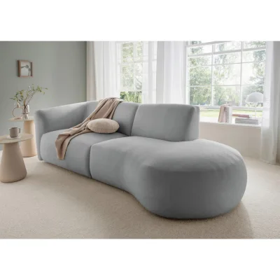 Livetastic Ecksofa Jesi Silber 238x107 cm
