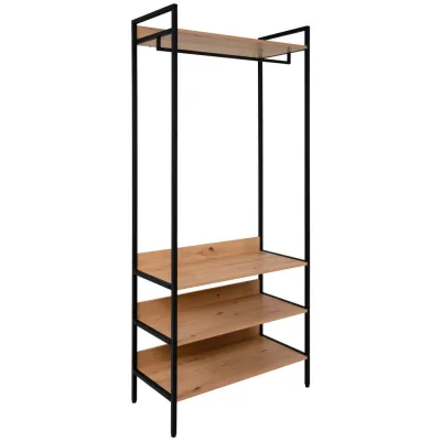 Livetastic Garderobe Schwarz 84x190x40 cm