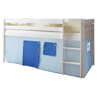 Livetastic Hochbett Ticaa 807182 Malte Weiß, Hellblau, Dunkelblau 90x200 cm