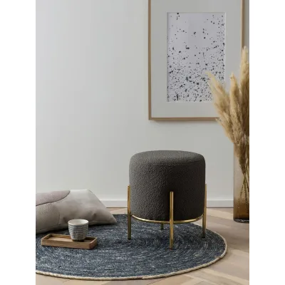 Livetastic Hocker Anthrazit, Gold 38 cm